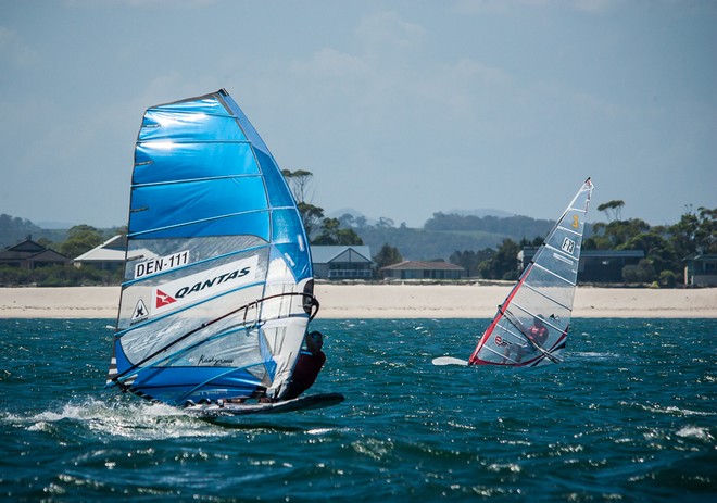 Jesper Vesterstrom leads upwind in Race 5 - 2013 Qantas Downunder Pro &copy; Rob Plim